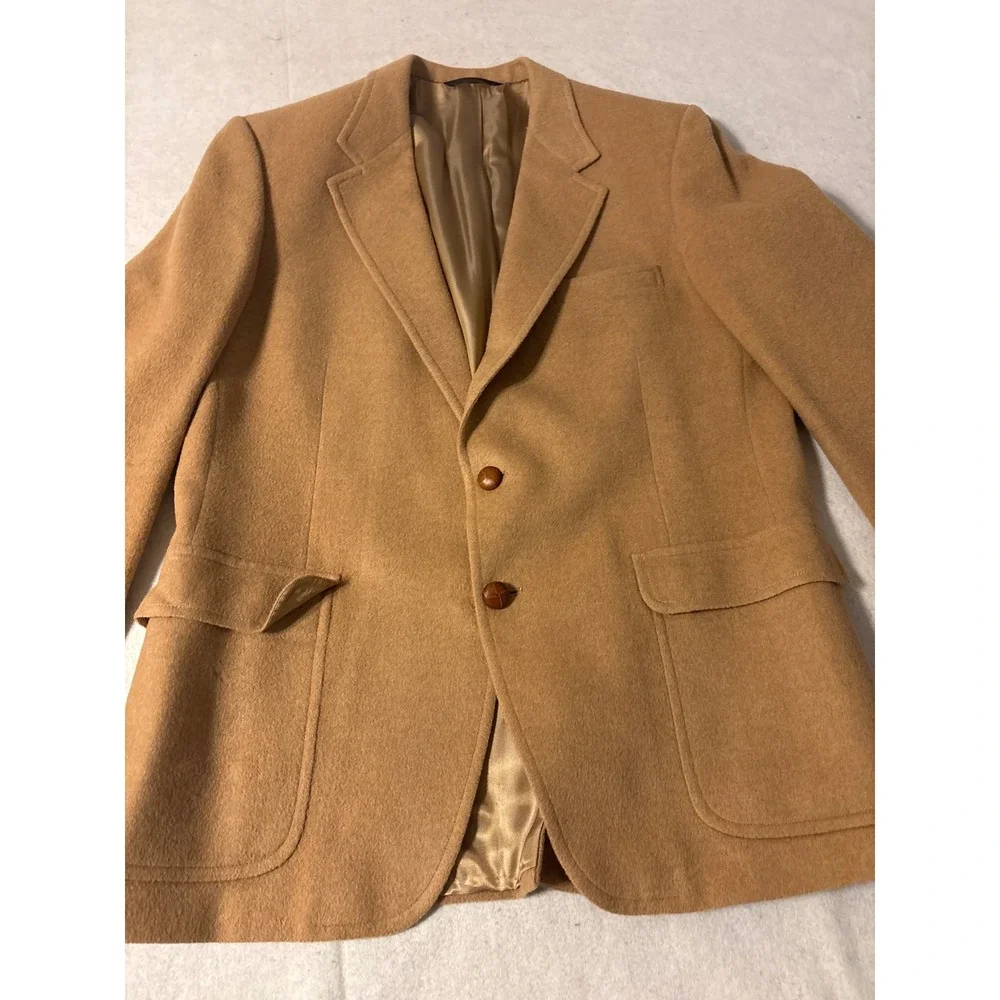 Vintage Camel Hair‎ Blazer Mens 42R Tan Brown 2-Button Sport Coat Good Condition